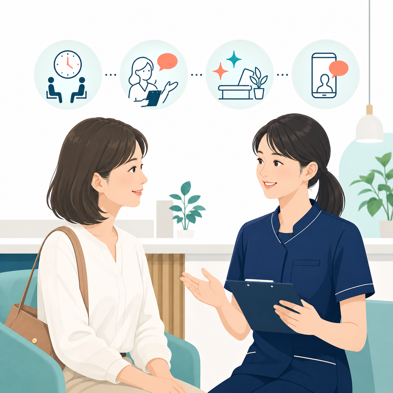 患者満足度を向上させるためのクリニックスタッフと患者の笑顔の交流
